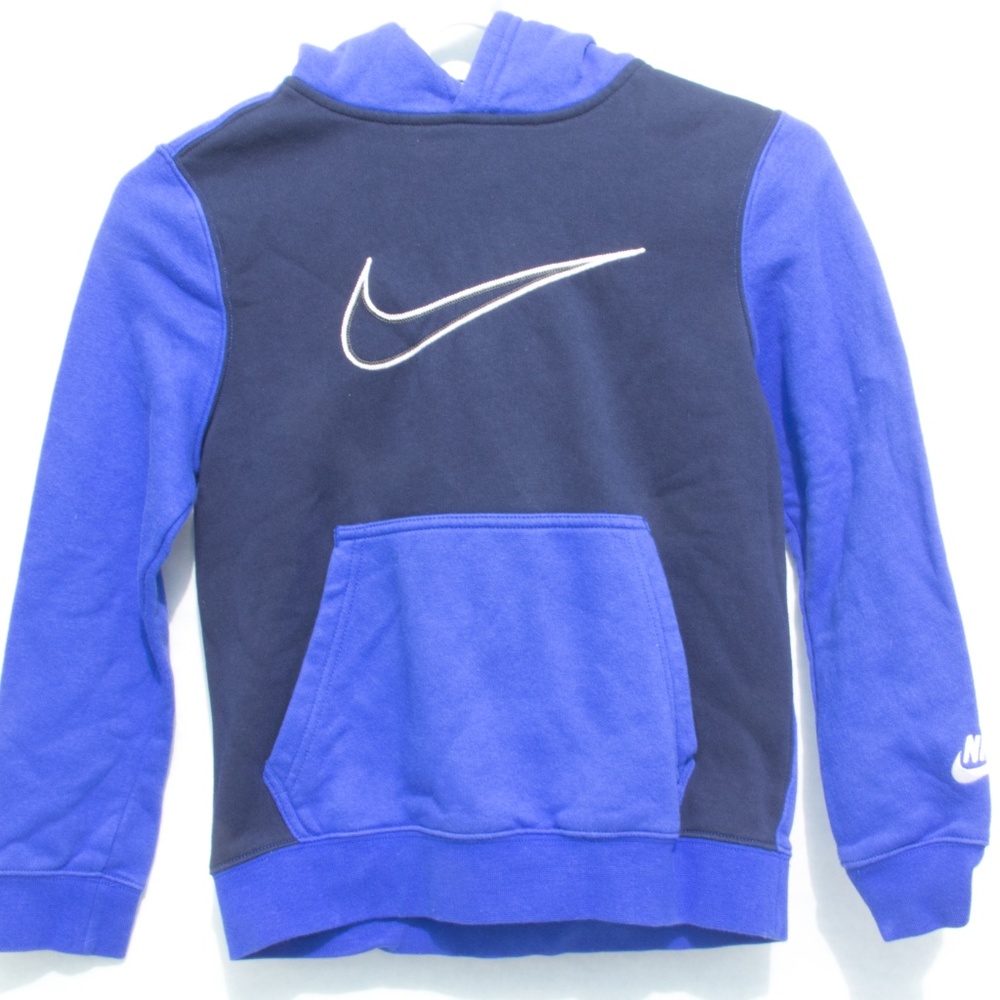 Vintage Nike Kids Blue Pullover Hoodie Small